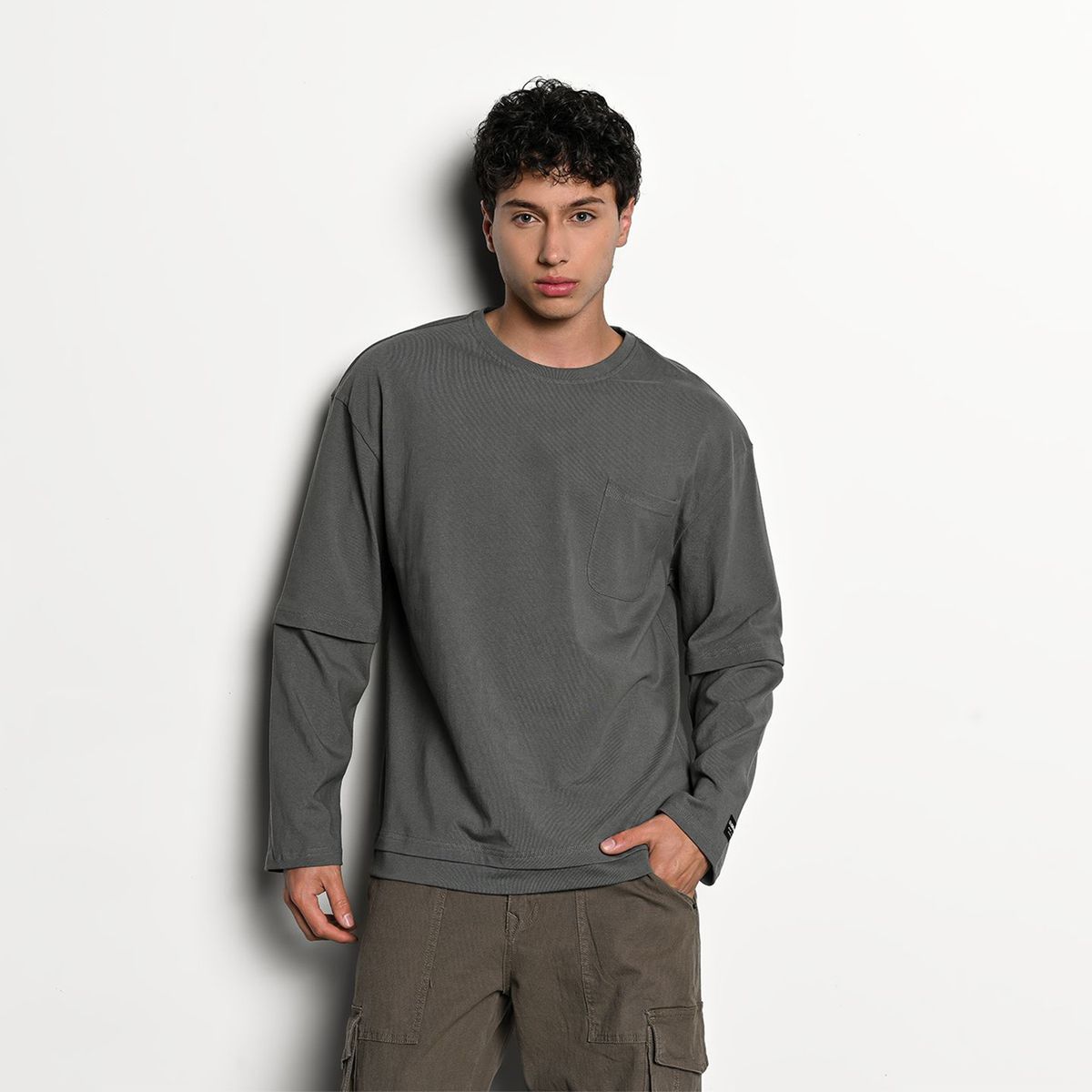 DENIMLAB - Camiseta Hombre Manga larga de Algodón Denimlab