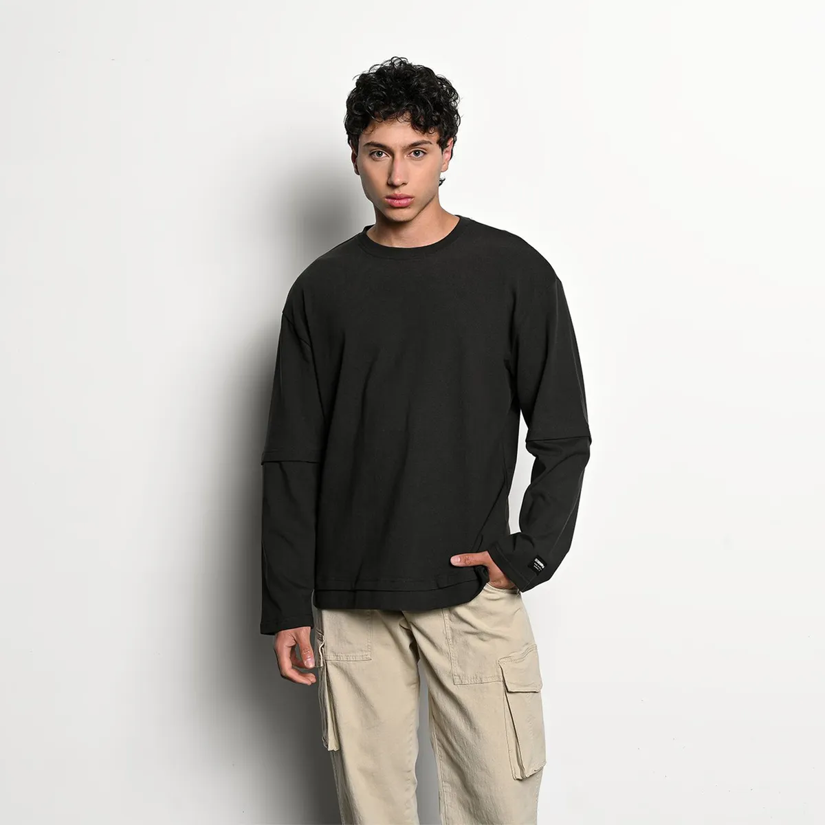 DENIMLAB - Camiseta Hombre Manga larga de Algodón Denimlab