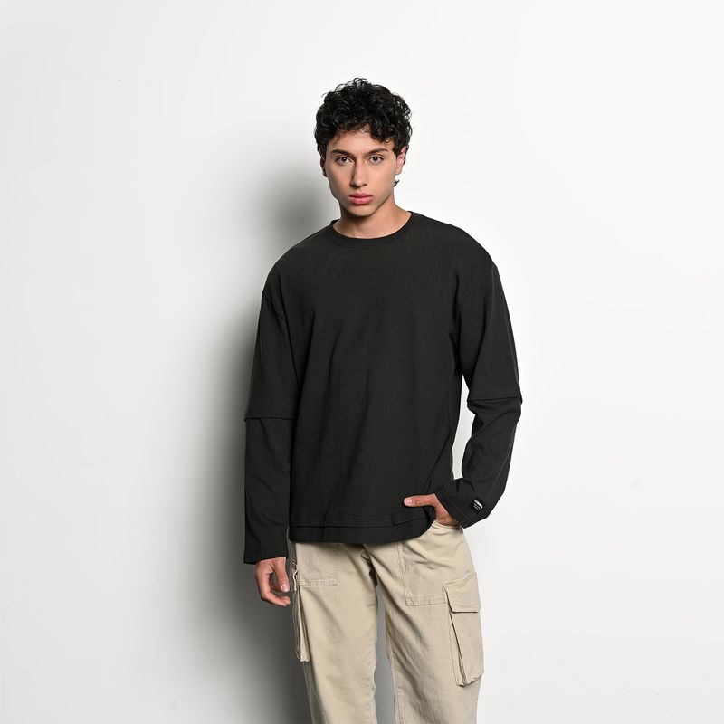 DENIMLAB - Camiseta Hombre Manga larga de Algodón Denimlab