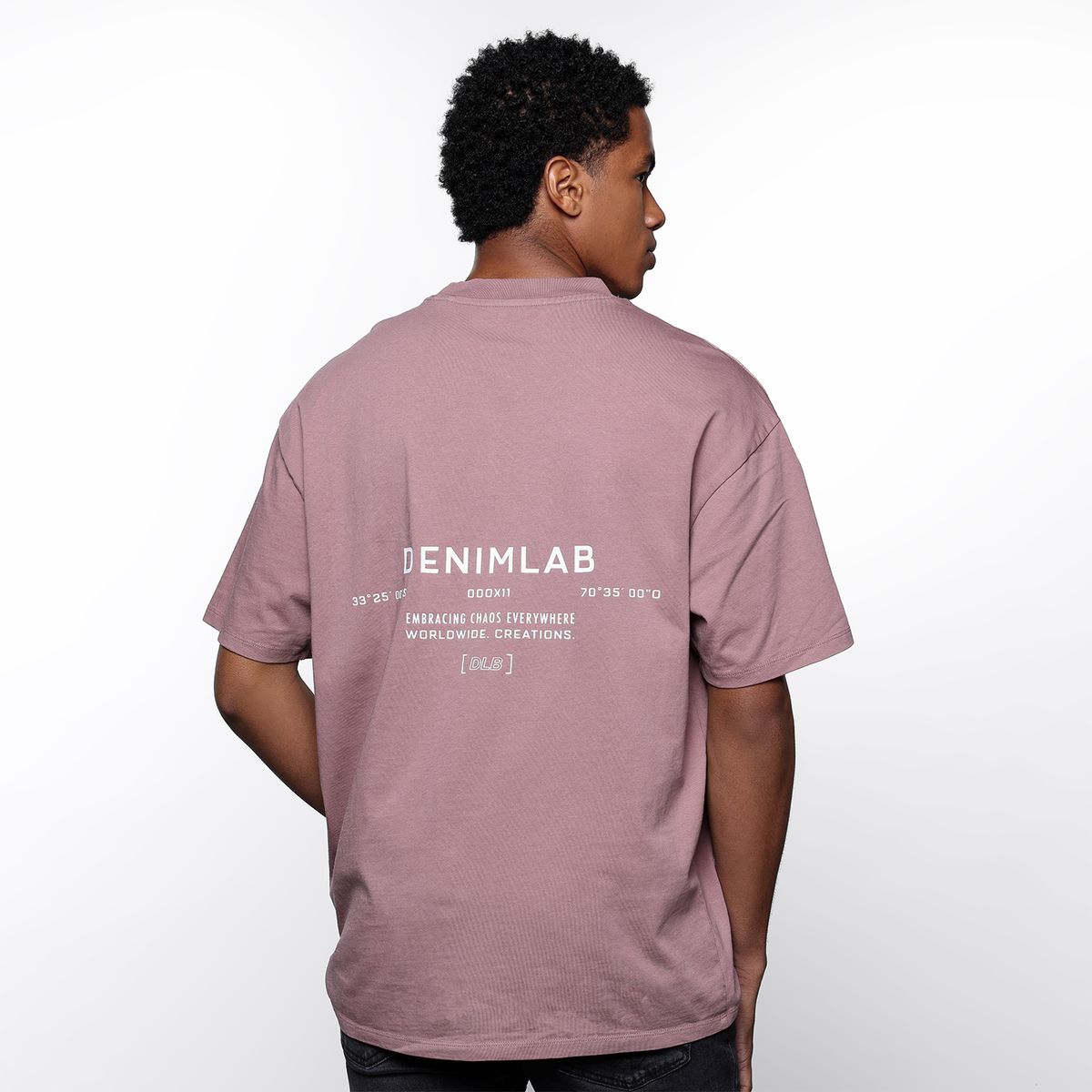 DENIMLAB - Camiseta Hombre Manga corta con Logo Oversized fit de Algodón Denimlab