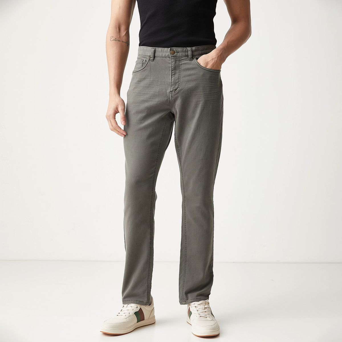 BASEMENT - Pantalón 5 Bolsillos Hombre Slim de Algodón Basement