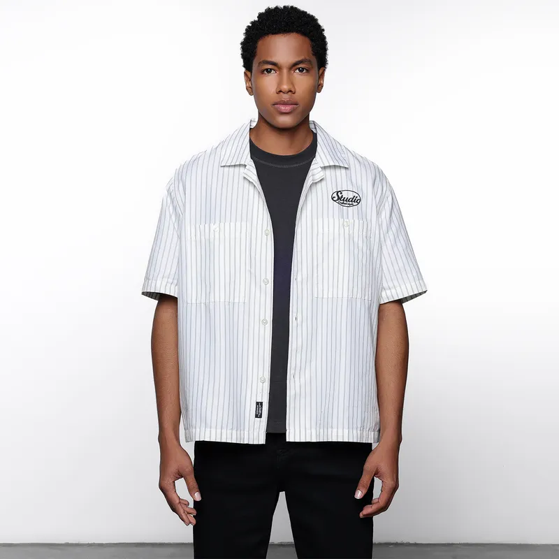 DENIMLAB - Camisa Hombre Manga corta Recto de Algodón Denimlab