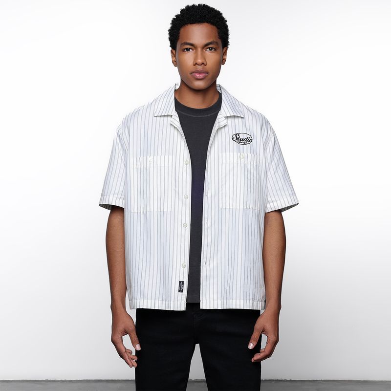 DENIMLAB - Camisa Hombre Manga corta Recto de Algodón Denimlab