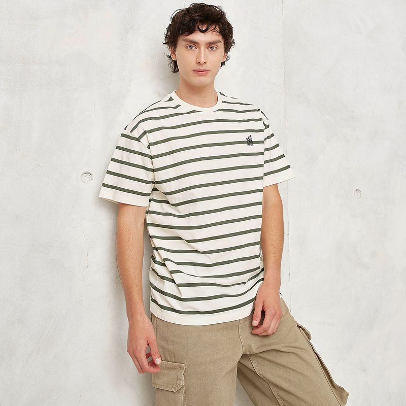 BEARCLIFF - Camiseta Hombre Manga corta de Rayas Bearcliff