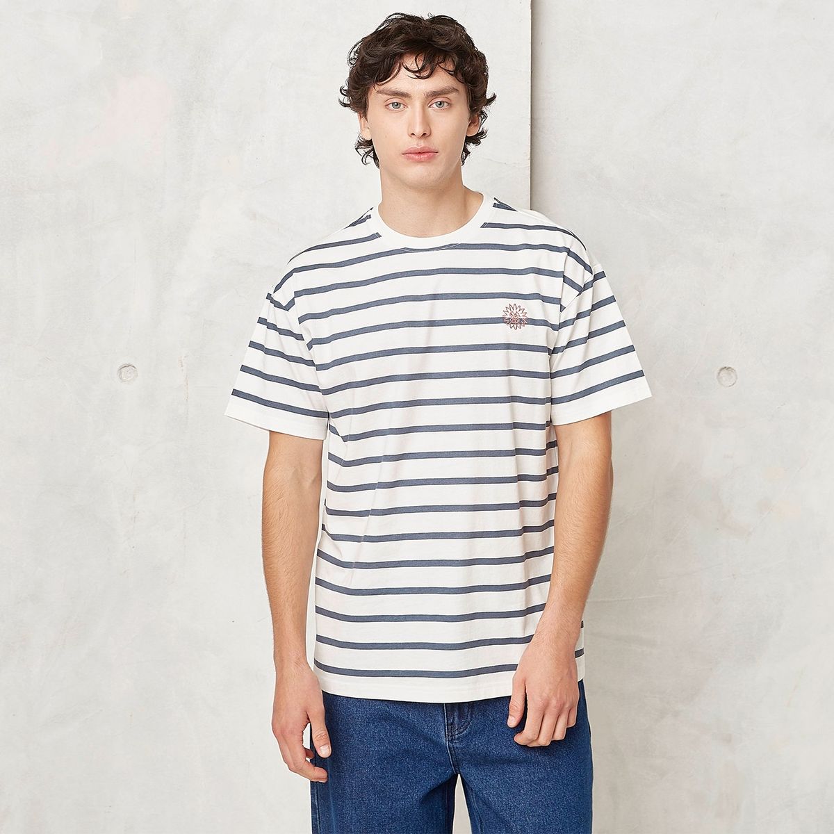 BEARCLIFF - Camiseta Hombre Manga corta de Rayas Bearcliff