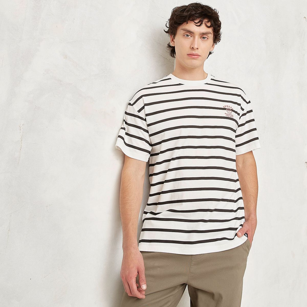 BEARCLIFF - Camiseta Hombre Manga corta de Rayas Bearcliff