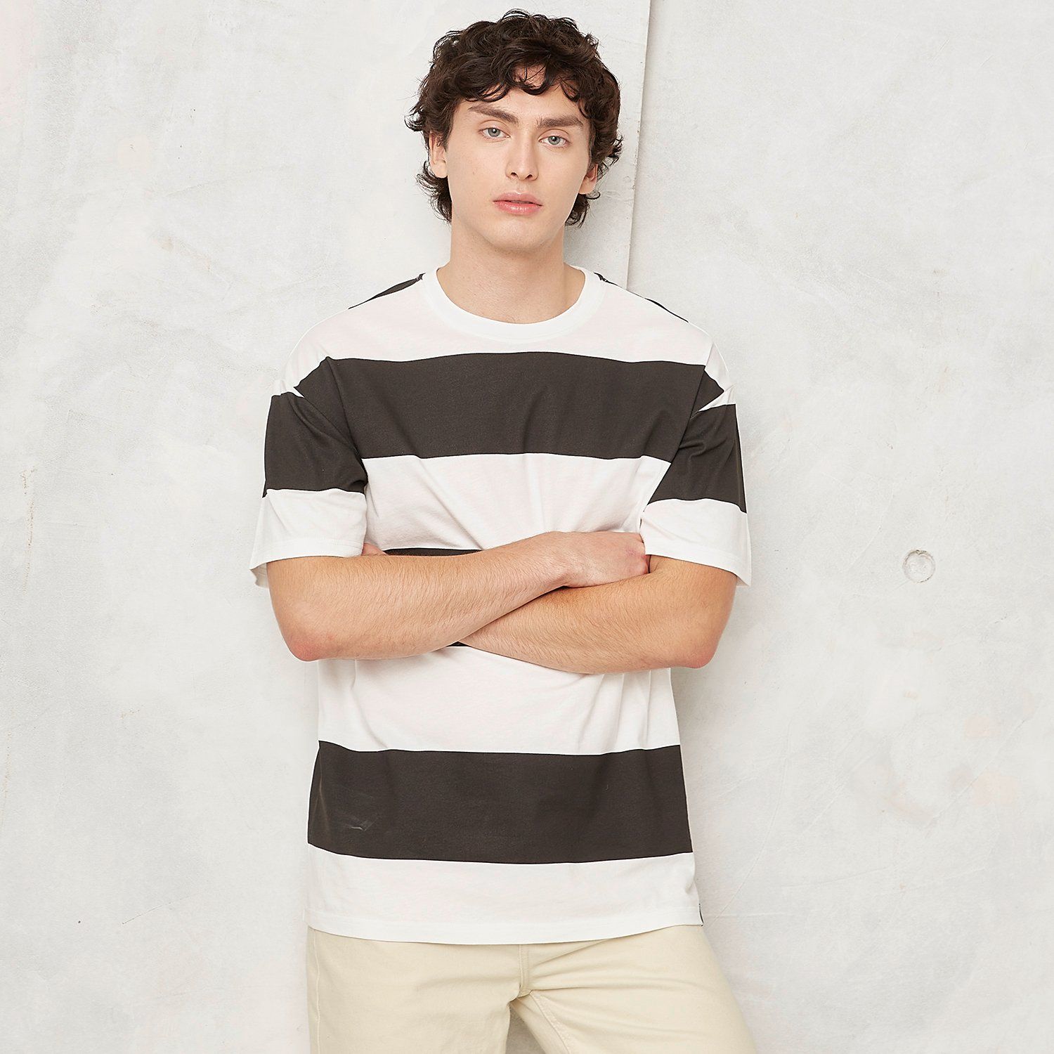KIMOA - Bear Color Striped - Camiseta Hombre, Camisetas Manga Corta