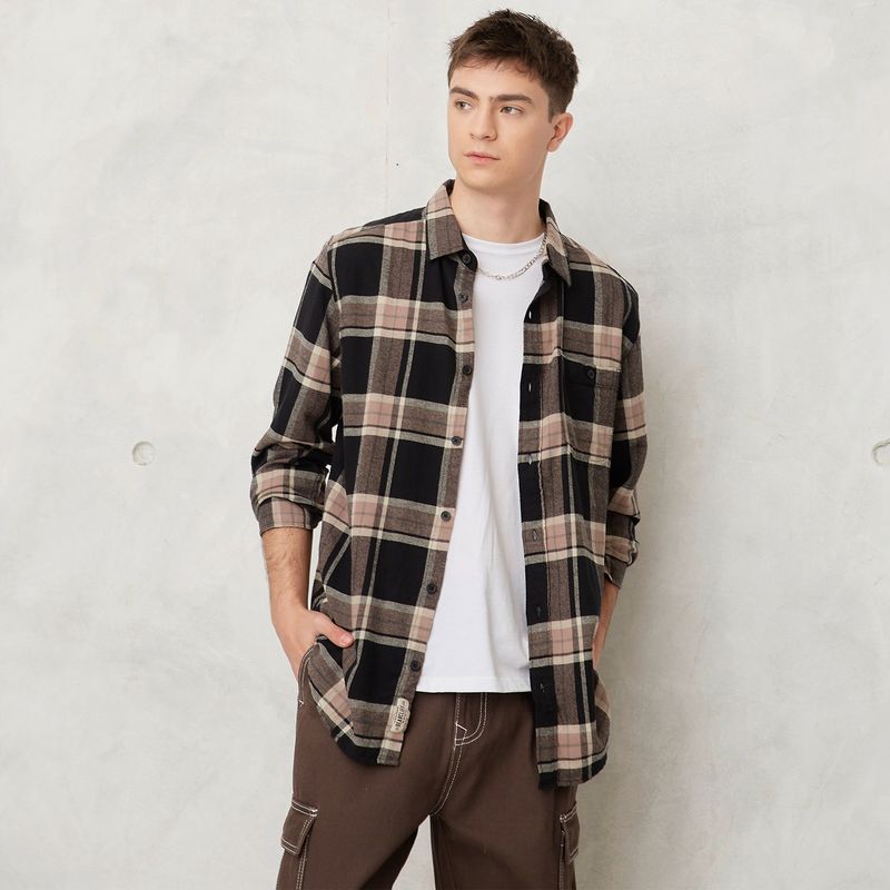 BEARCLIFF - Camisa Hombre Manga larga Recto Bearcliff