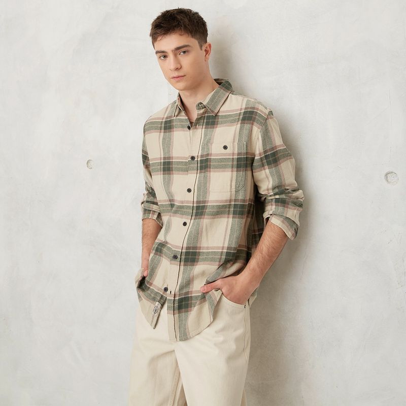 BEARCLIFF - Camisa Hombre Manga larga Recto Bearcliff