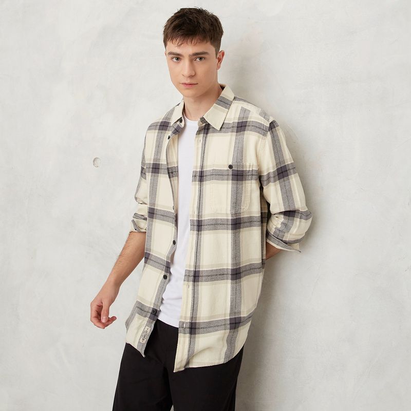BEARCLIFF - Camisa Hombre Manga larga Recto Bearcliff
