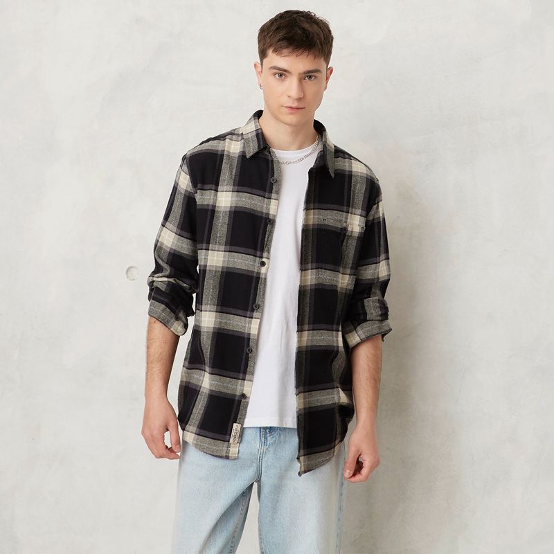 BEARCLIFF - Camisa Hombre Manga larga Recto Bearcliff