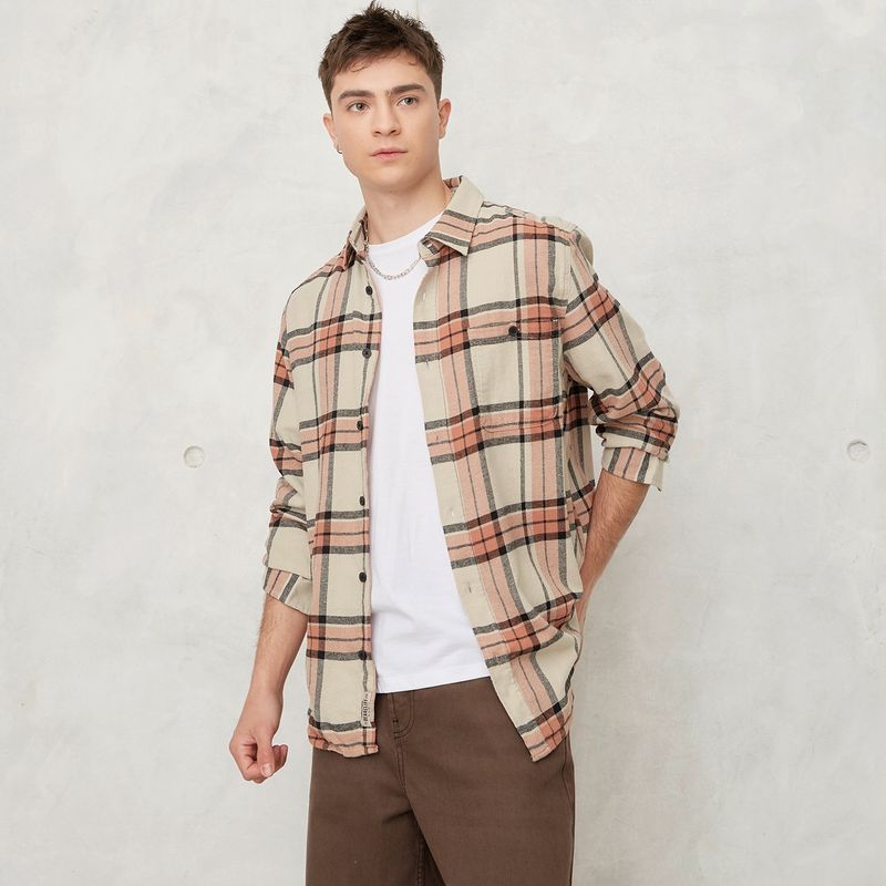 BEARCLIFF - Camisa Hombre Manga larga Recto Bearcliff