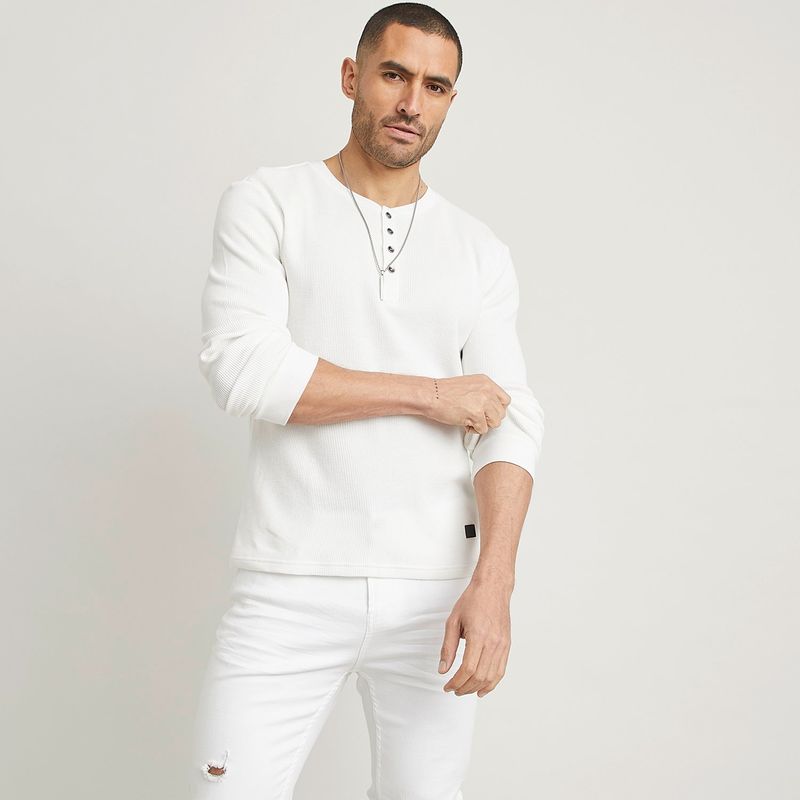 MOSSIMO - Camiseta Hombre Manga larga de Algodón Mossimo
