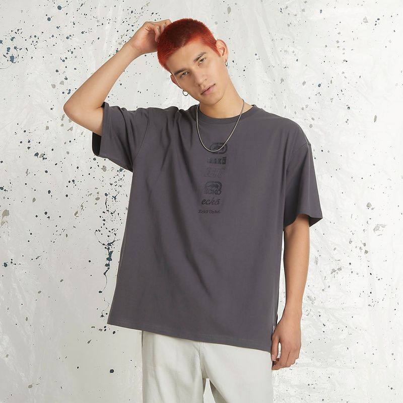 ECKO - Camiseta Hombre Manga corta con Logo de Algodón Ecko