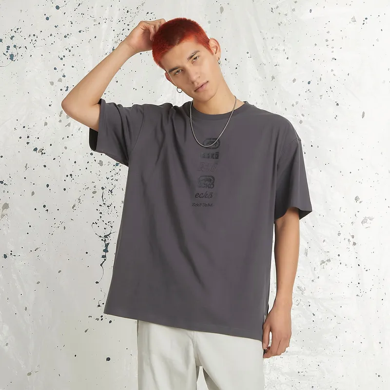 ECKO - Camiseta Hombre Manga corta con Logo de Algodón Ecko