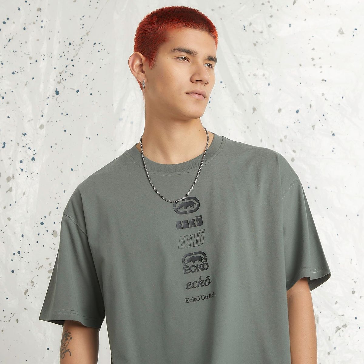ECKO - Camiseta Hombre Manga corta con Logo de Algodón Ecko