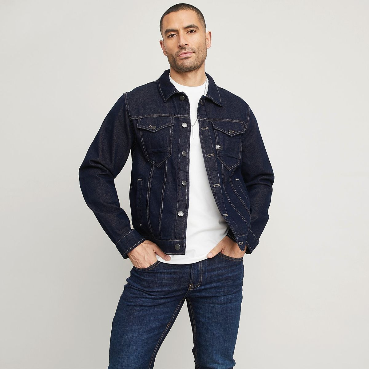 MOSSIMO - Chaqueta de jean Hombre de Algodón Mossimo