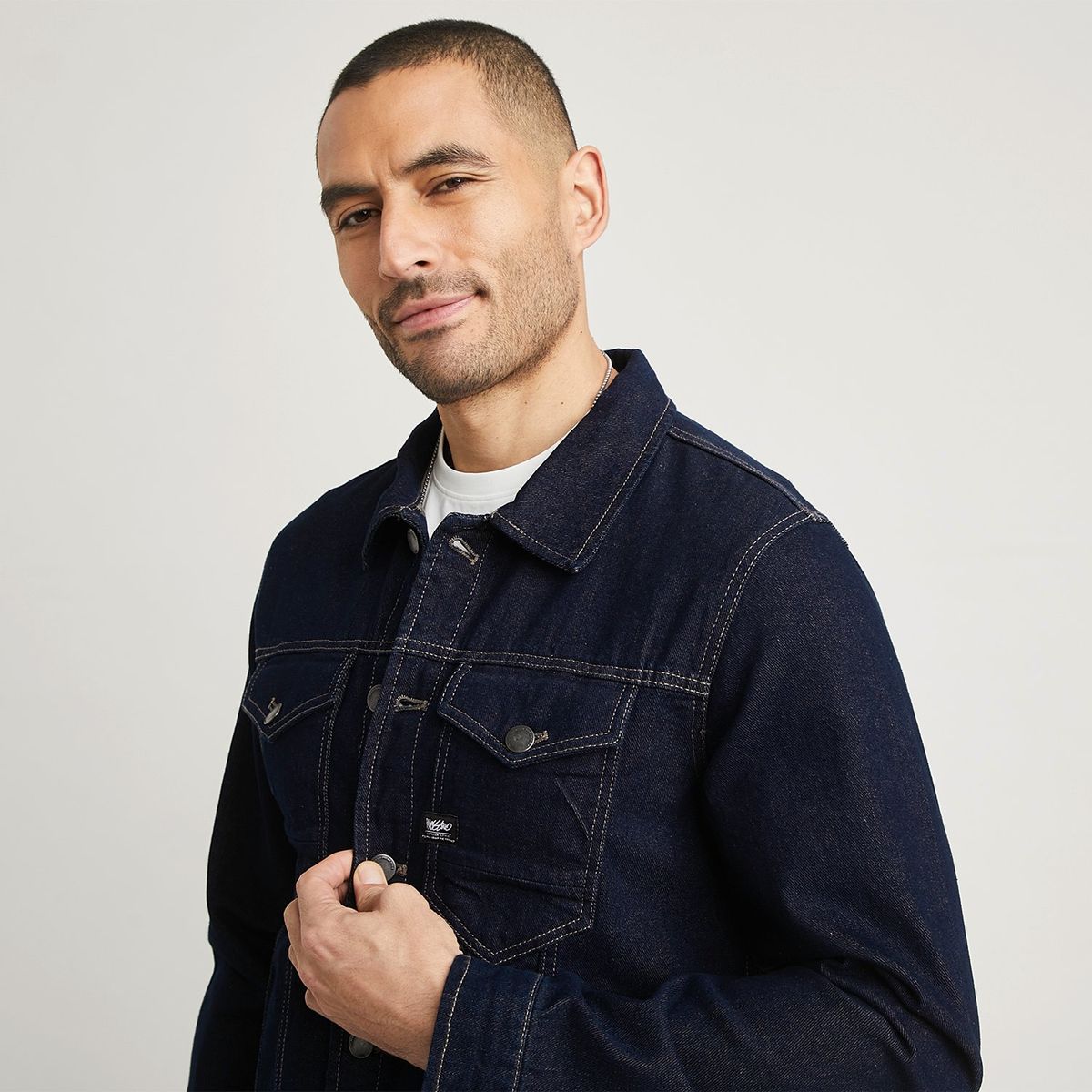 MOSSIMO - Chaqueta de jean Hombre de Algodón Mossimo