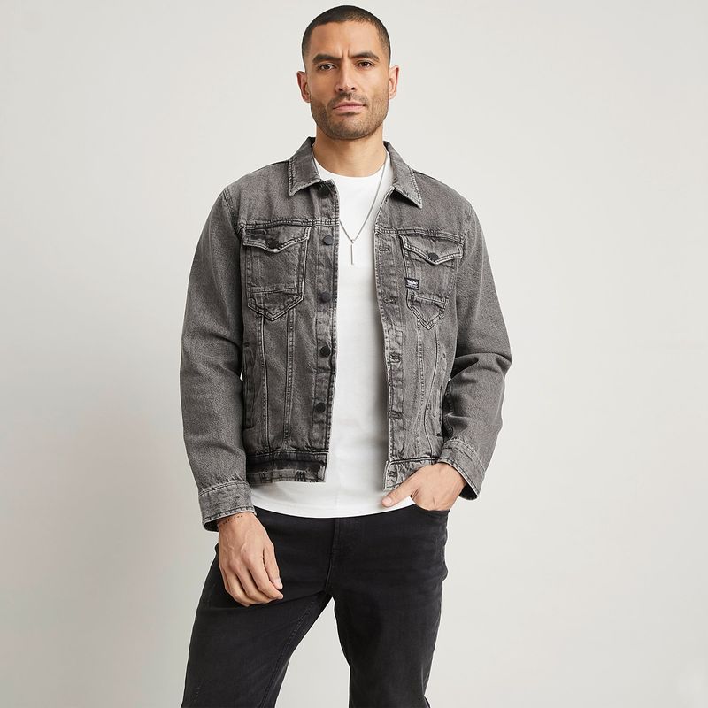 MOSSIMO - Chaqueta de jean Hombre de Algodón Mossimo