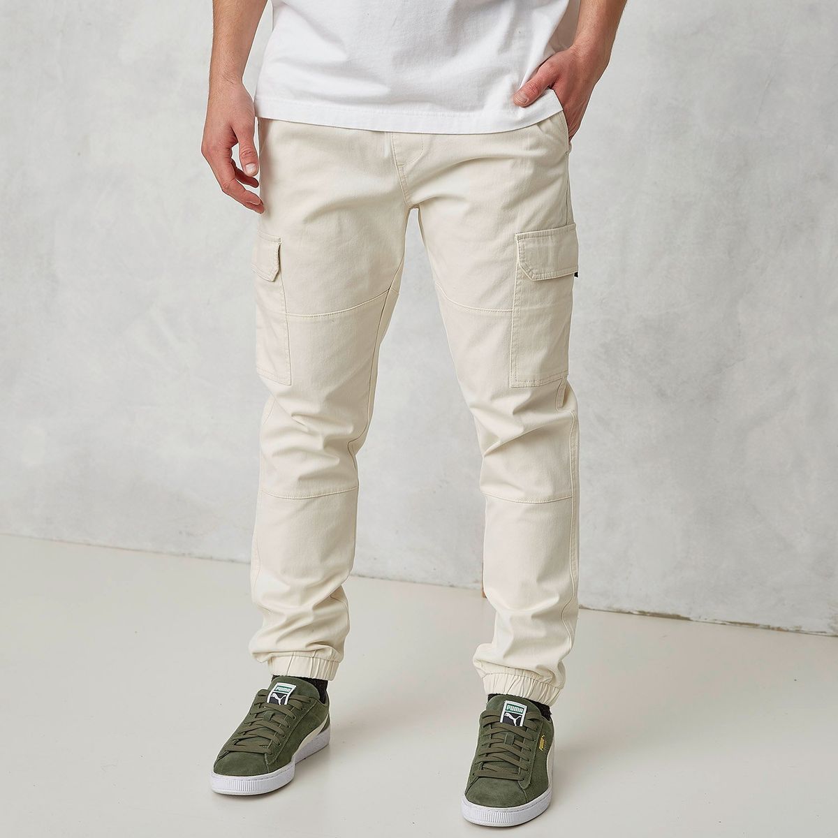 BEARCLIFF - Pantalón cargo Hombre Jogger de Algodón Largo 32 Bearcliff