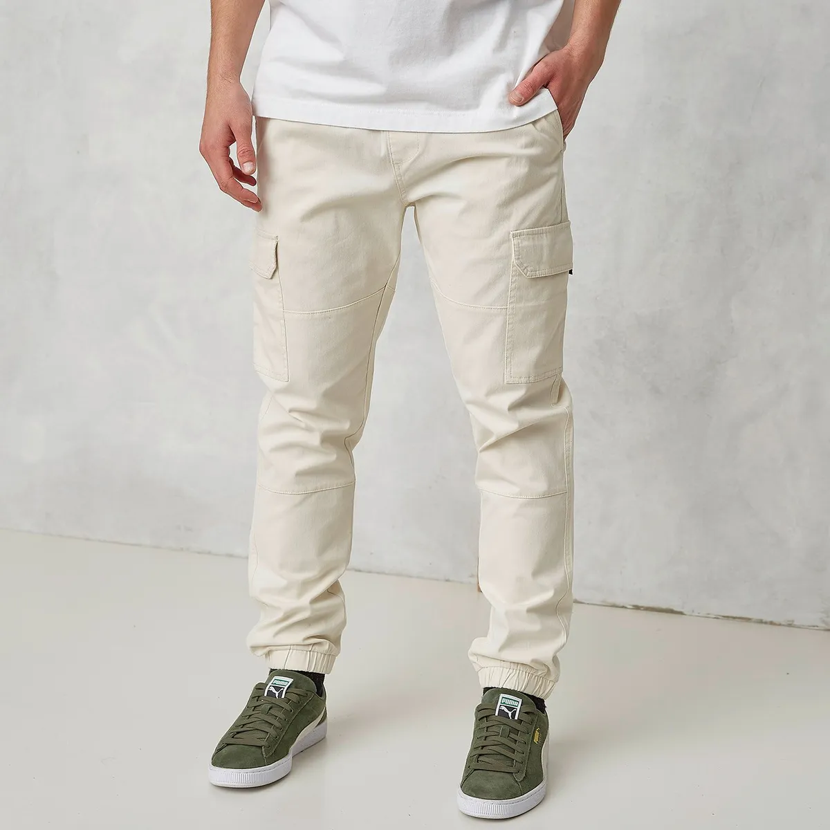 BEARCLIFF - Pantalón cargo Hombre Jogger de Algodón Largo 32 Bearcliff