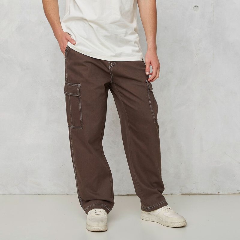 BEARCLIFF - Jean Cargo Hombre Baggy de Algodón Bearcliff