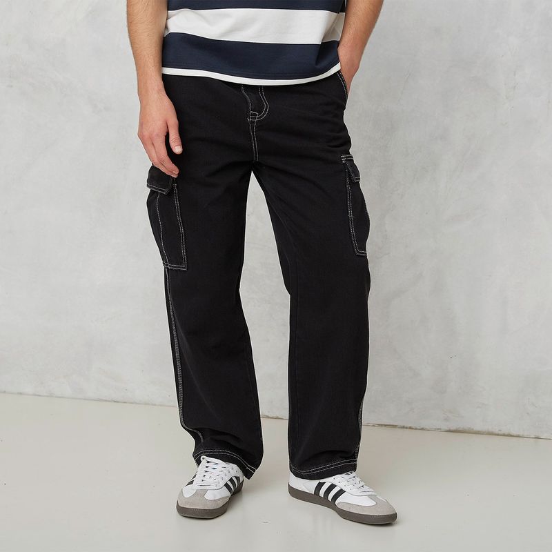 BEARCLIFF - Jean Cargo Hombre Baggy de Algodón Bearcliff