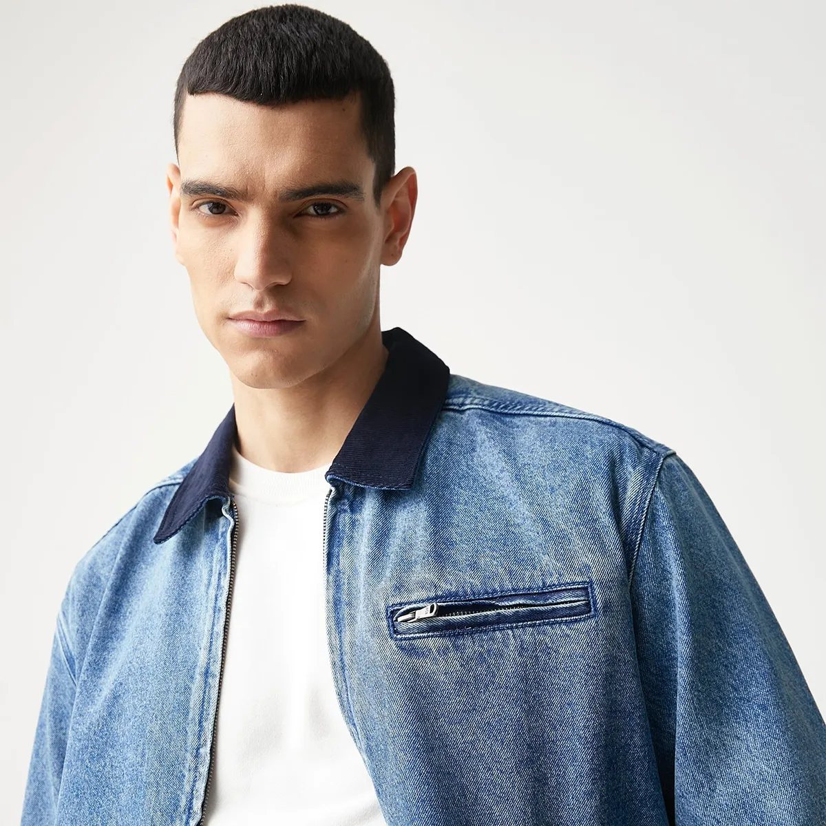 BASEMENT - Chaqueta de jean Hombre de Algodón BASEMENT