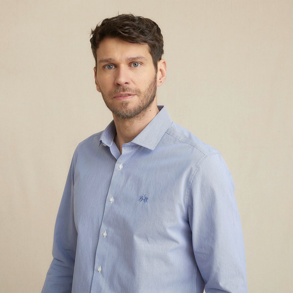 LA MARTINA - Camisa Hombre de Rayas Manga larga Slim fit de Algodón La Martina