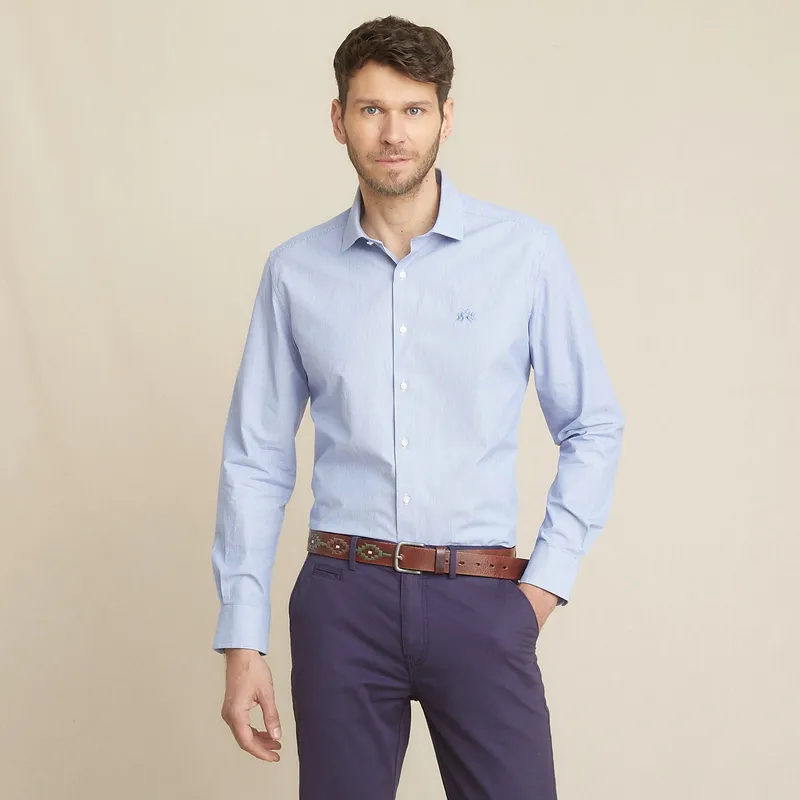 LA MARTINA - Camisa Hombre de Rayas Manga larga Slim fit de Algodón La Martina