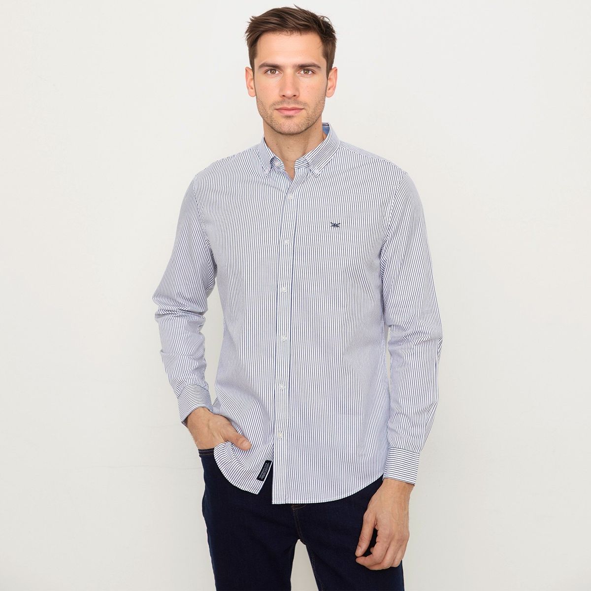 UNIVERSITY CLUB - Camisa Hombre de Cuadros Manga larga de Algodón UNIVERSITY CLUB 