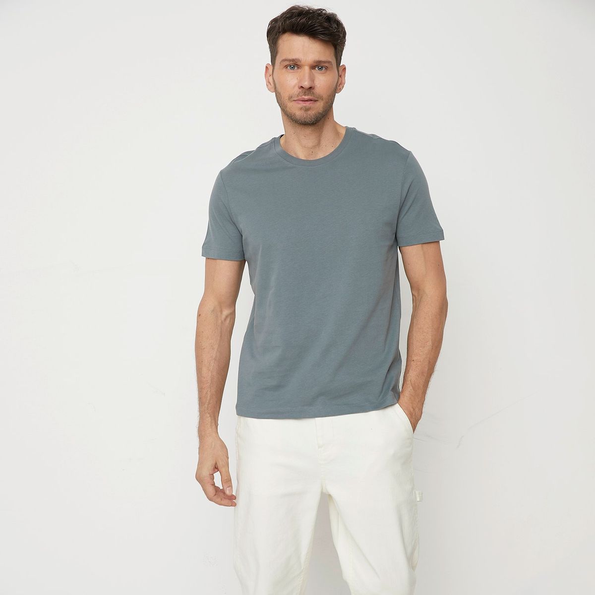 BASEMENT - Camiseta Hombre Manga corta Regular fit de Algodón BASEMENT