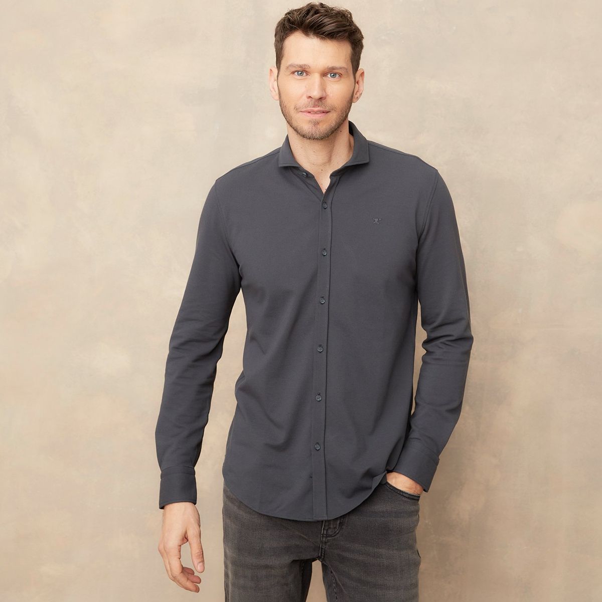 WOLF & HANK - Camisa Hombre Manga larga Slim fit Wolf & Hank