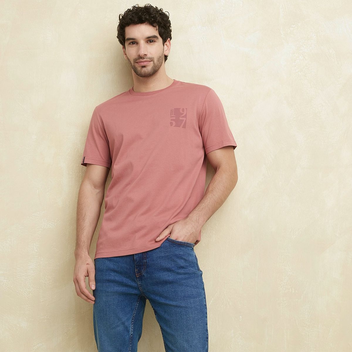 UNIVERSITY CLUB - Camiseta Hombre Manga corta con Estampado Regular fit de Algodón UNIVERSITY CLUB