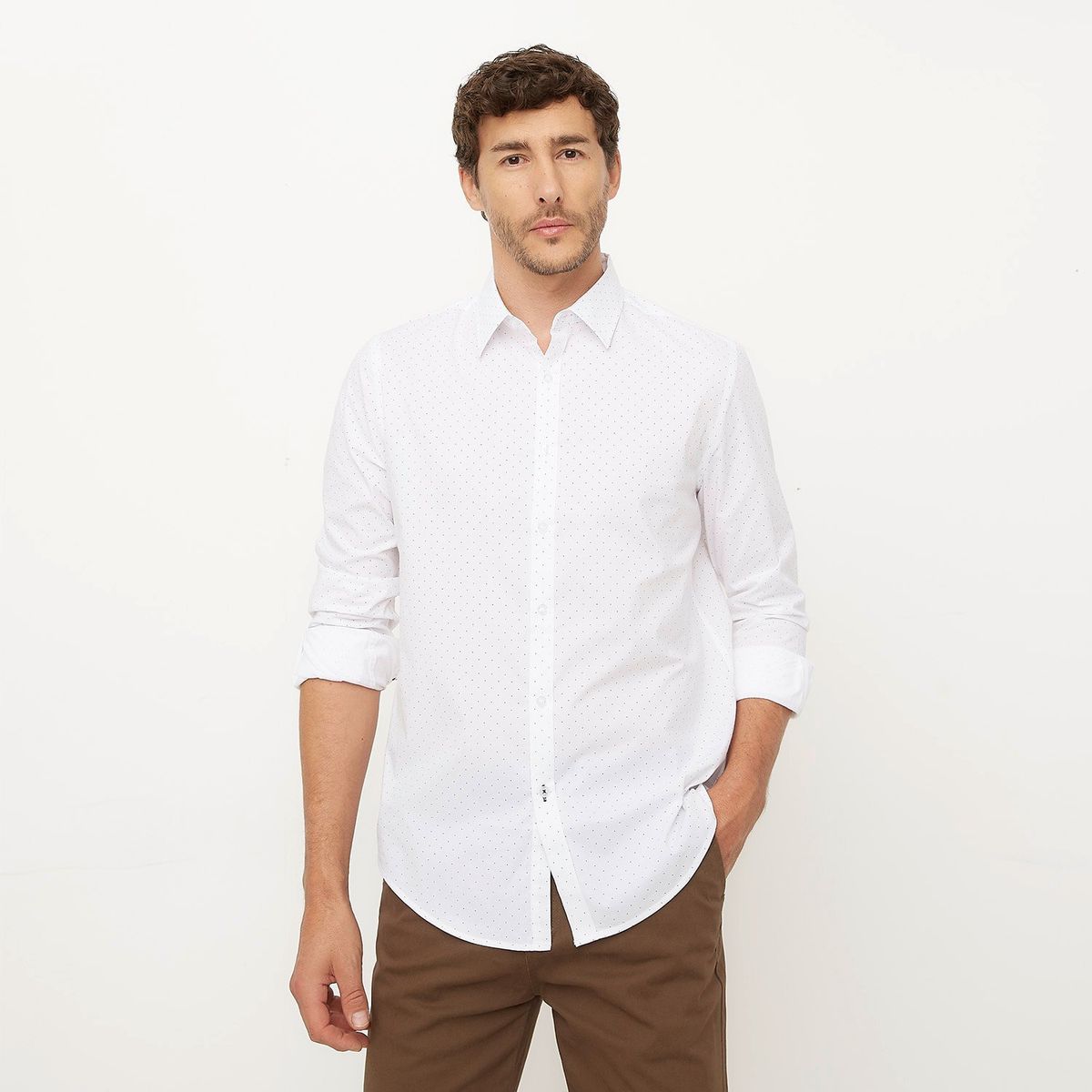 NEWPORT - Camisa Hombre Manga larga Slim de Algodón Newport