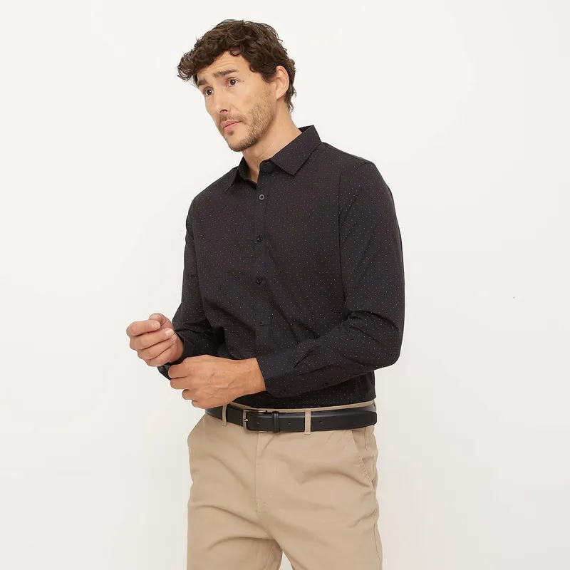 NEWPORT - Camisa Hombre Manga larga Slim de Algodón Newport