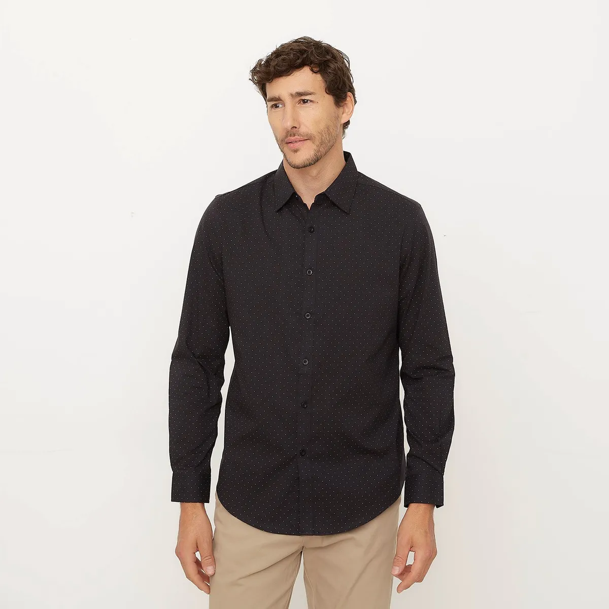 NEWPORT - Camisa Hombre Manga larga Slim de Algodón Newport