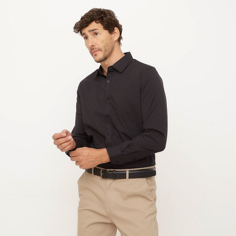 NEWPORT - Camisa Hombre Manga larga Slim de Algodón Newport