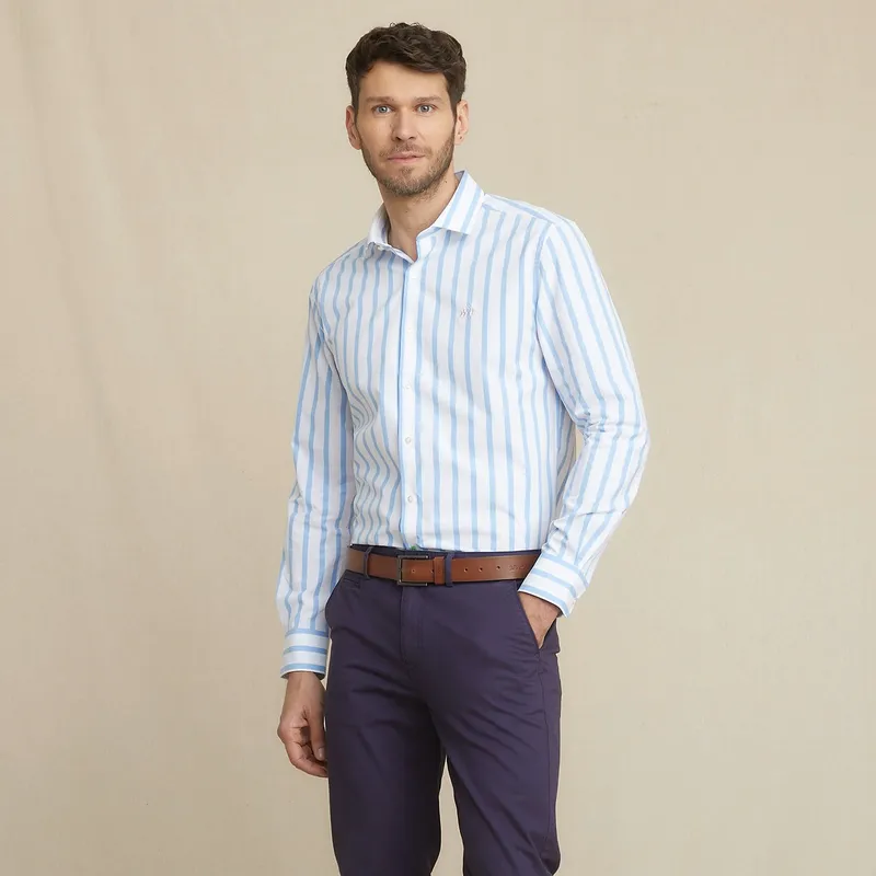 LA MARTINA - Camisa Hombre de Rayas Manga larga Slim fit de Algodón La Martina