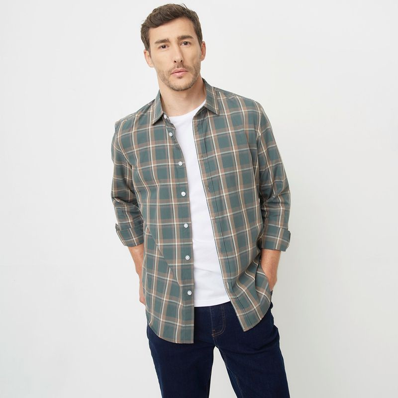 NEWPORT - Camisa Hombre de Cuadros Manga larga de Algodón NEWPORT 