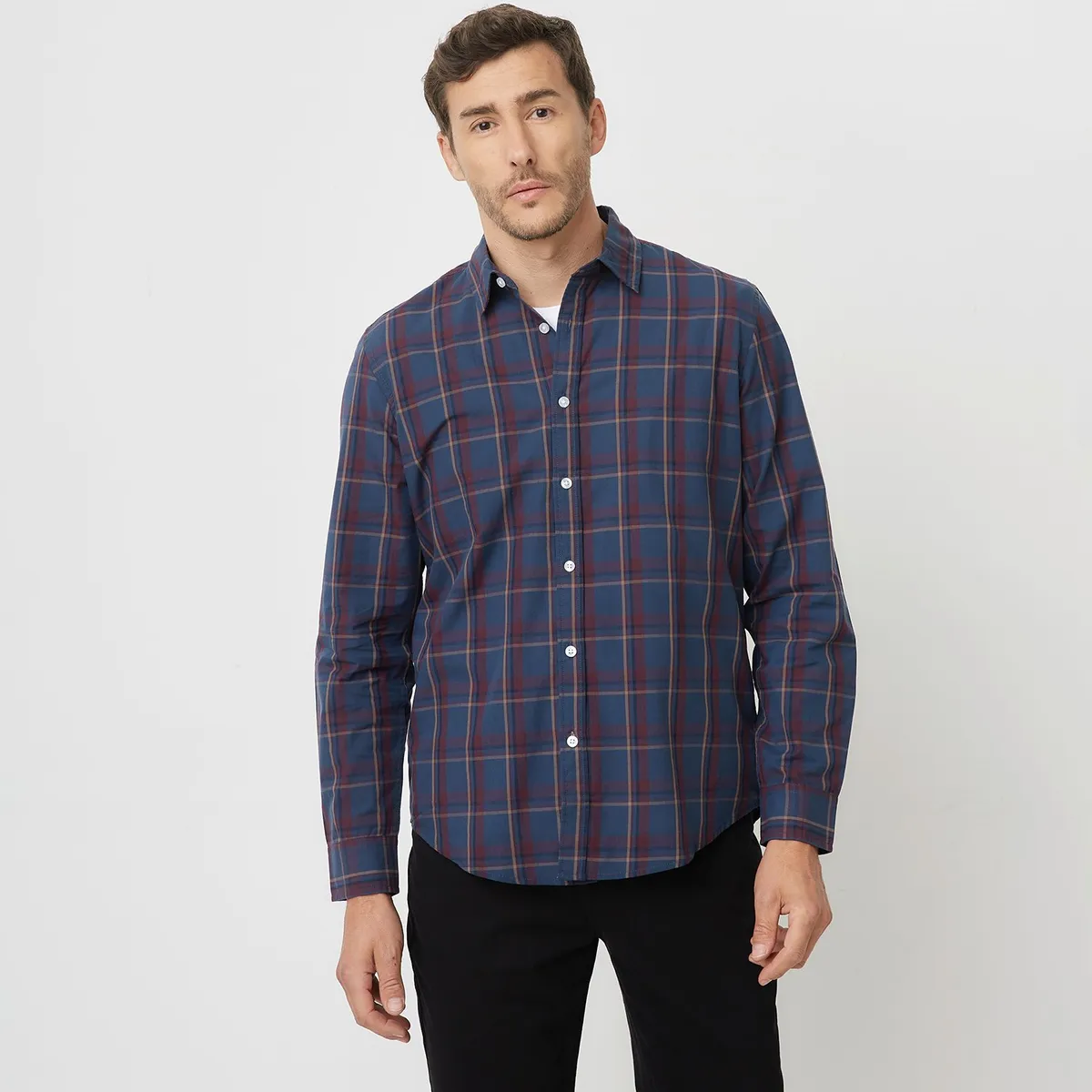 NEWPORT - Camisa Hombre de Cuadros Manga larga de Algodón NEWPORT 