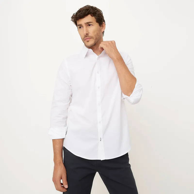 NEWPORT - Camisa Hombre Manga larga Slim de Algodón Newport