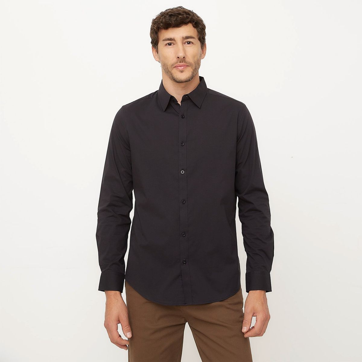 NEWPORT - Camisa Hombre Manga larga Slim de Algodón Newport
