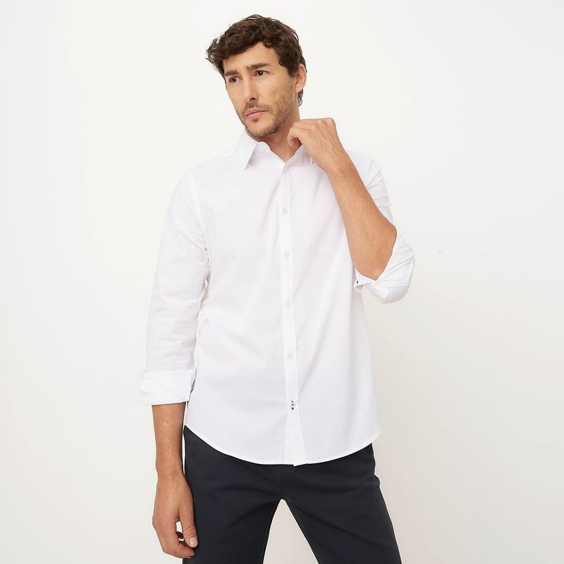NEWPORT - Camisa Hombre Manga larga Slim de Algodón Newport