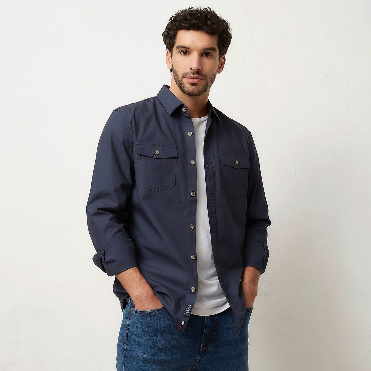 UNIVERSITY CLUB - Camisa Hombre Manga larga Slim de Algodón University Club