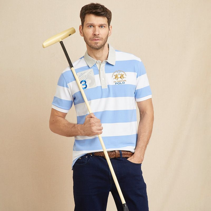 LA MARTINA - Camiseta polo Hombre Manga corta de Rayas Regular fit de Algodón LA MARTINA