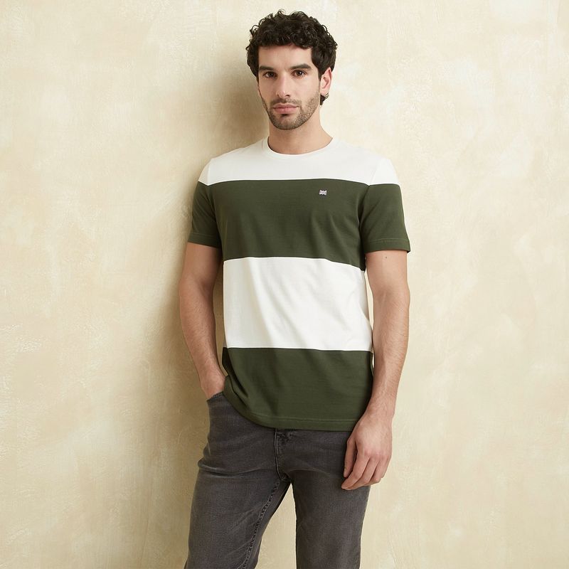 UNIVERSITY CLUB - Camiseta Hombre Manga corta de Rayas Regular fit de Algodón UNIVERSITY CLUB