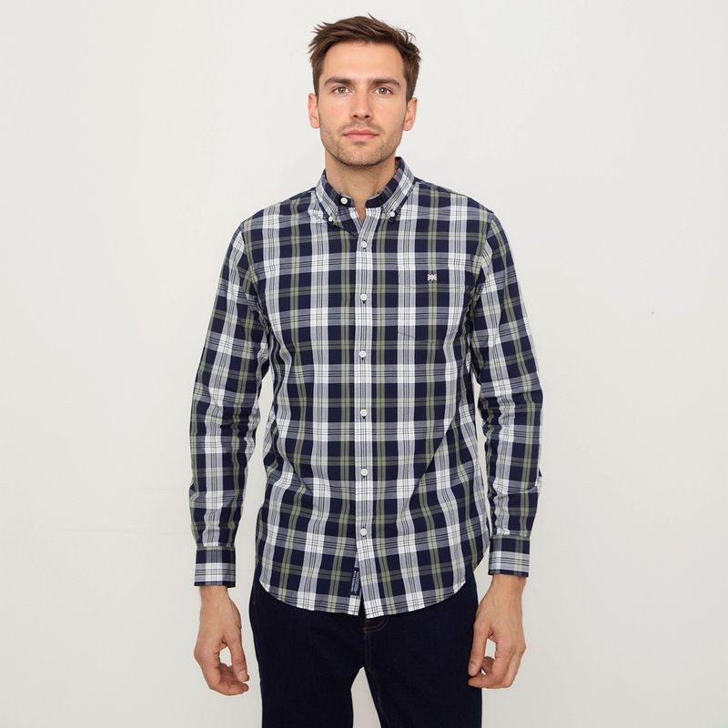 UNIVERSITY CLUB - Camisa Hombre de Cuadros Manga larga de Algodón UNIVERSITY CLUB 