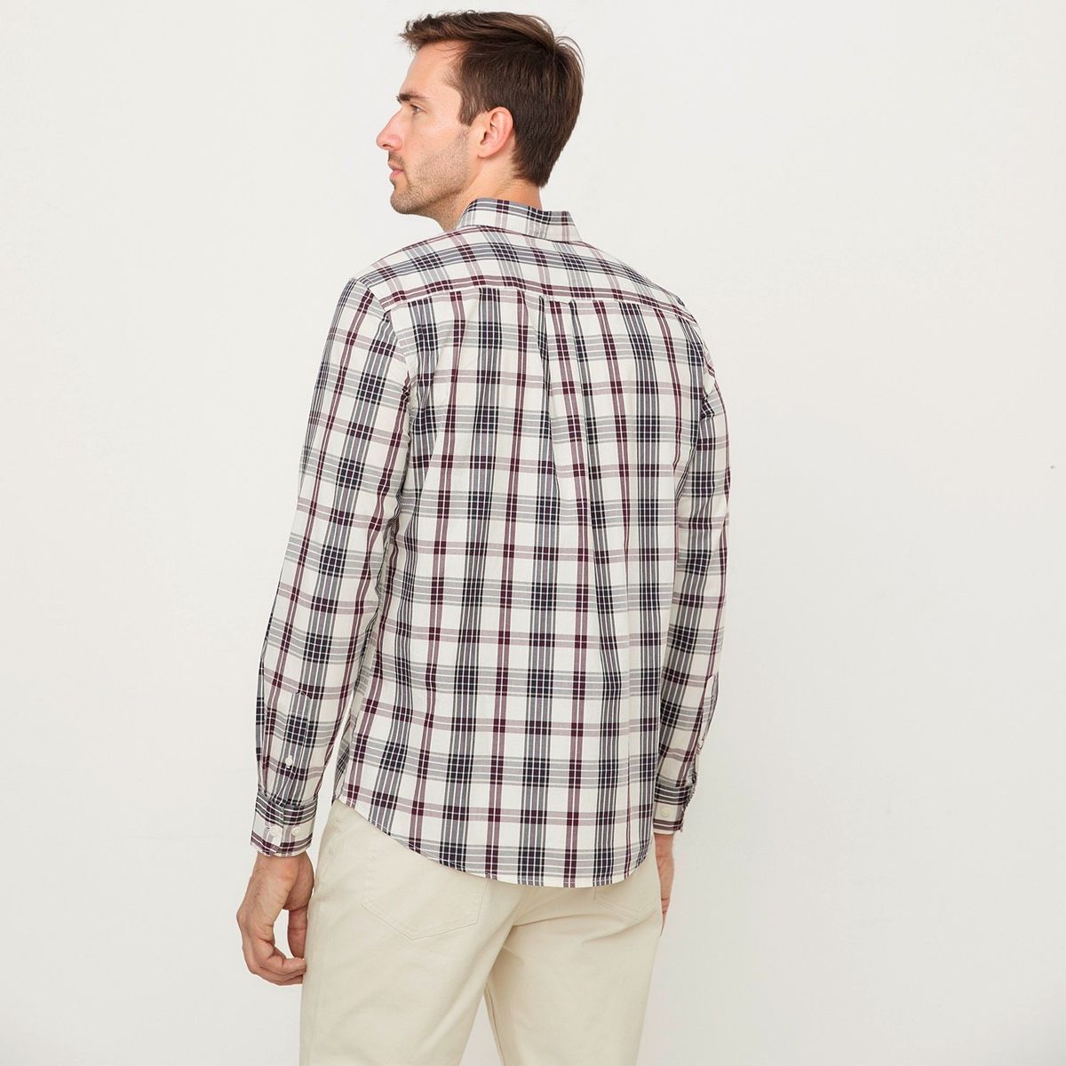 UNIVERSITY CLUB - Camisa Hombre de Cuadros Manga larga de Algodón UNIVERSITY CLUB 