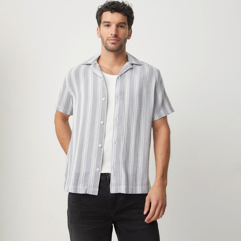 BASEMENT - Camisa Hombre Manga corta de Algodón BASEMENT 
